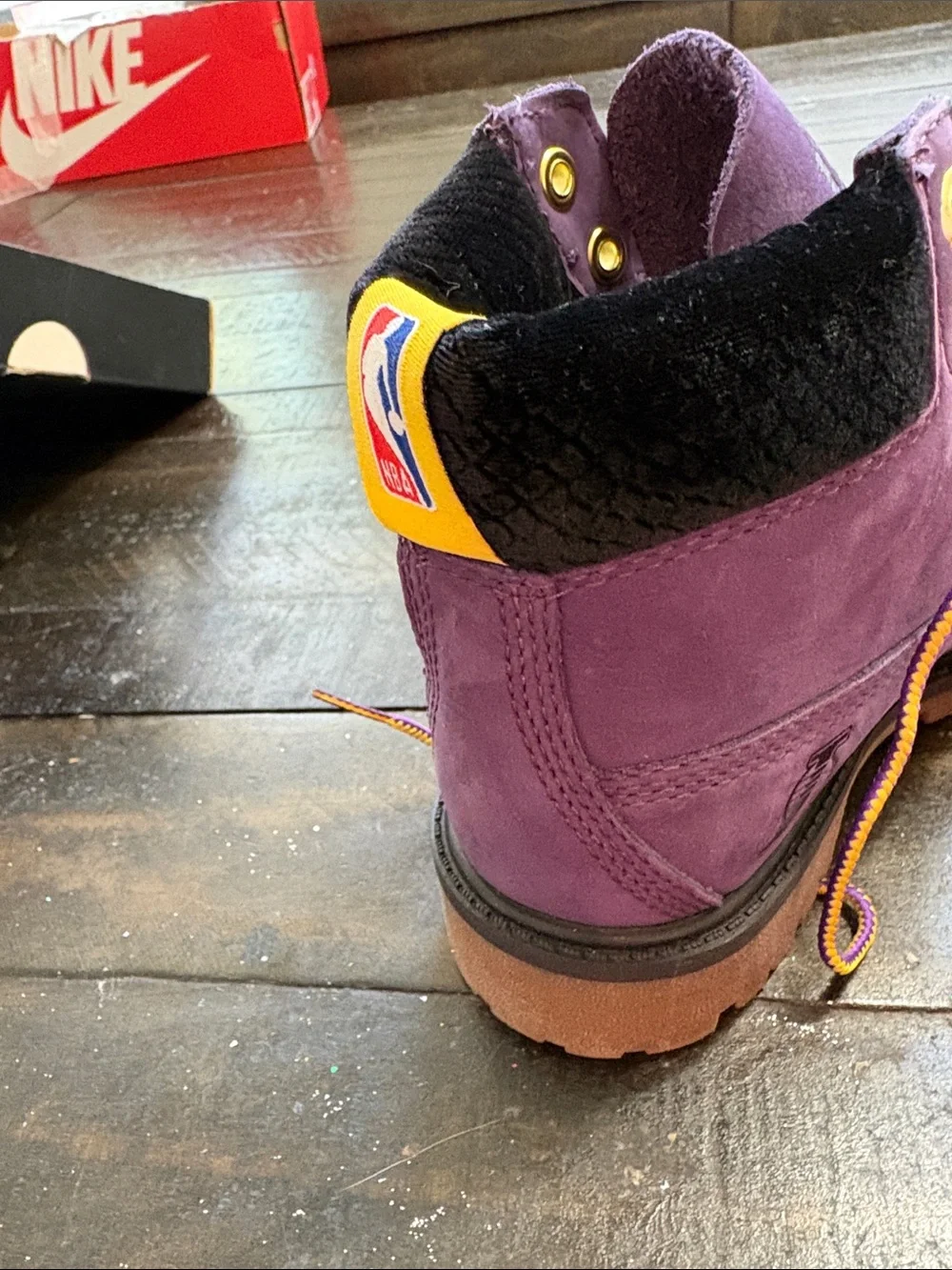 Timberland Kids Purple and Yellow Lace-Up Waterproof Boot
